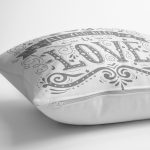 Love Yazılı Dijital Baskı Dekoratif Yastık Kırlent Kılıfı Realhomes