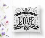 Love Baskılı Dijital Yastık Kırlent Kılıfı Realhomes