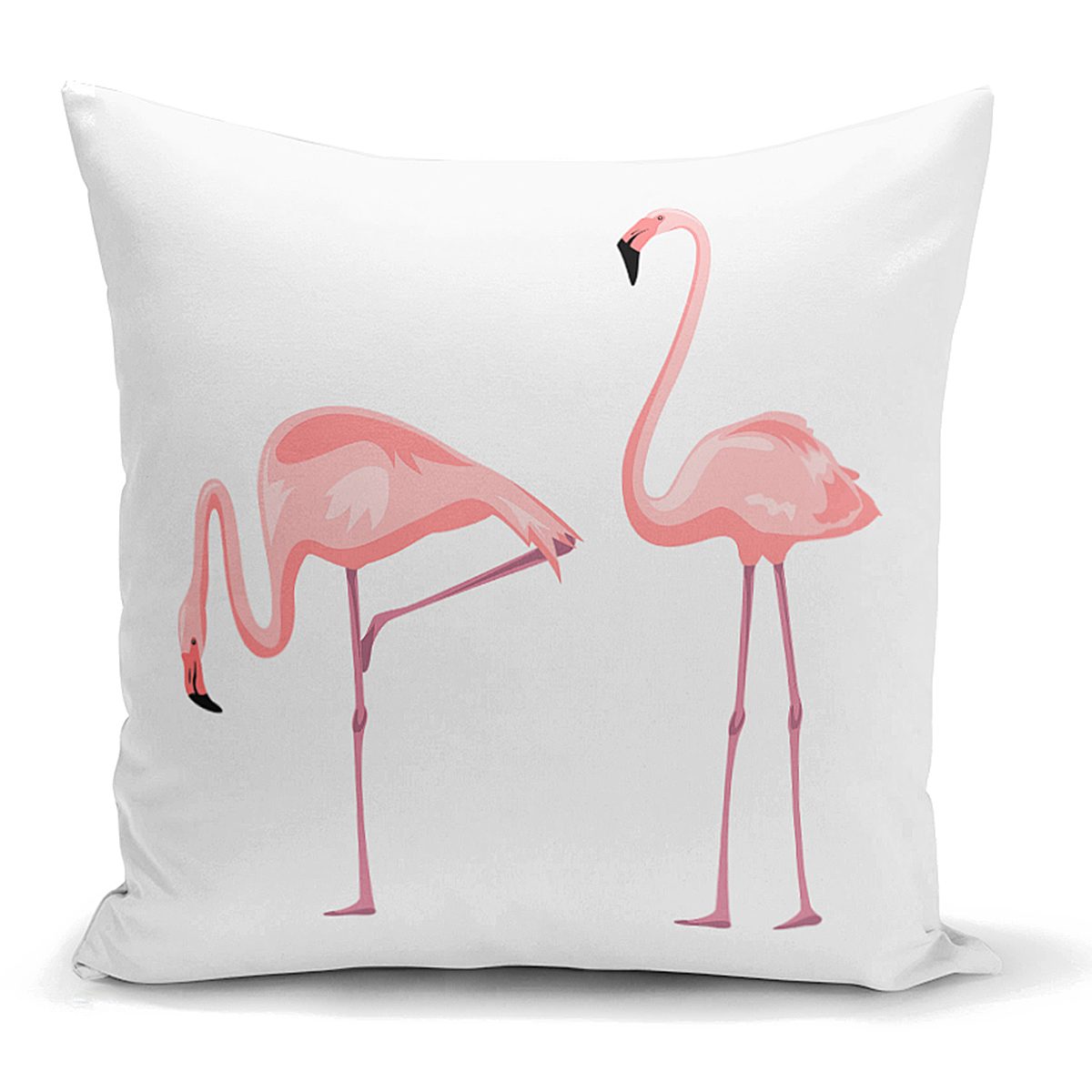 Pembe Flamingo Desenli Dijital Baskılı Yastık Kırlent Kılıfı Realhomes