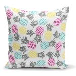 - K2013 - Realhomes  Renkli Ananas Desenli Dijital Baskılı Yastık Kırlent Kılıfı Realhomes