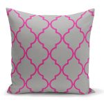 - K2015 - Realhomes Gri Zemin Ogea Desenli Modern Dijital Yastık Kırlent Kılıfı Realhomes