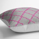 - K2015-3 - Realhomes Gri Zemin Ogea Desenli Modern Dijital Yastık Kırlent Kılıfı Realhomes