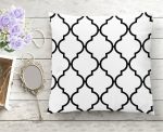 Siyah Beyaz Ogea Desenli Dekoratif Yastık Kırlent Kılıfı Realhomes
