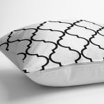 Siyah Beyaz Ogea Desenli Dekoratif Yastık Kırlent Kılıfı Realhomes