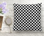 Siyah Beyaz Ekose Desenli Dekoratif Yastık Kırlent Kılıfı Realhomes