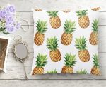 - K2032-1 - Realhomes  Ananas Desenli Dijital Baskı Dekoratif Yastık Kırlent Kılıfı Realhomes