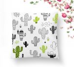 - K2035-1 - Realhomes Kaktüs Desenli Özel Tasarım Yastık Kırlent Kılıfı Realhomes