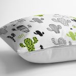 - K2035-3 - Realhomes Kaktüs Desenli Özel Tasarım Yastık Kırlent Kılıfı Realhomes