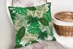 - K2037-2 - Realhomes  Livense Yaprak Motifli Dijital Baskılı Yastık Kırlent Kılıfı Realhomes