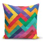 - K2040 - Realhomes Renkli Geometrik Desen Dijital Baskılı Yastık Kırlent Kılıfı Realhomes