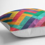 - K2040-3 - Realhomes Renkli Geometrik Desen Dijital Baskılı Yastık Kırlent Kılıfı Realhomes