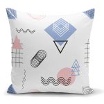 Renkli Geometrik Şekiller Dijital Baskılı Yastık Kırlent Kılıfı Realhomes
