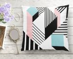 - K2049-1 - Realhomes  Modern Geometrik Şekilli Dijital Baskılı Yastık Kırlent Kılıfı Realhomes
