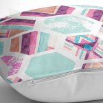 - K2052-2 - Realhomes  Modern Renkli Şekiller Dijital Baskılı Kırlent Kılıfı Realhomes