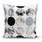 - K2056 - Realhomes Yuvarlak Desenli Modern Dijital Baskılı Dekoratif Yastık Kırlent Kılıfı Realhomes