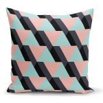 Üçgen Motifli Modern Dijital Baskılı Yastık Kırlent Kılıfı Realhomes