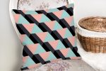 Üçgen Motifli Modern Dijital Baskılı Yastık Kırlent Kılıfı Realhomes