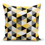 Üçgen Mozaik Desenli Dijital Baskılı Yastık Kırlent Kılıfı Realhomes