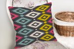 Renkli Geometrik Desenli Dijital Baskılı Yastık Kırlent Kılıfı Realhomes