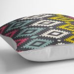 Renkli Geometrik Desenli Dijital Baskılı Yastık Kırlent Kılıfı Realhomes
