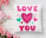 Puanlı Love You Baskıılı Dijital Baskılı Kırlent Kılıfı Realhomes
