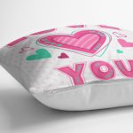 Puanlı Love You Baskıılı Dijital Baskılı Kırlent Kılıfı Realhomes