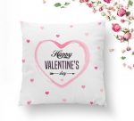 - K2084-1 - Realhomes Kalp Motifli Happy Valentine's Day Baskılı Kırlent Kılıfı Realhomes