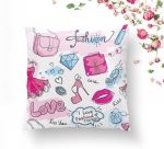 - K2087-1 - Realhomes Fashion Aksesuar Desenli Dijital Baskılı Yastık Kırlent Kılıfı Realhomes