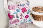 - K2087-2 - Realhomes Fashion Aksesuar Desenli Dijital Baskılı Yastık Kırlent Kılıfı Realhomes