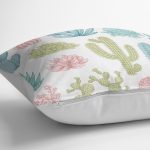 - K2089-3 - Realhomes Kaktüs Desenli Renkli Modern Yastık Kırlent Kılıfı Realhomes