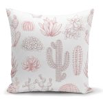 - K2090 - Realhomes Çöl Bitkisi Desenli Dijital Baskılı Yastık Kırlent Kılıfı Realhomes