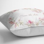 - K2092-3 - Realhomes Save The Date Çiçek Desenli Dijital Baskılı Yastık Kılıfı Realhomes
