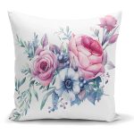 Livense Özel Tasarım Çiçek Desenli Dijital Baskılı Kırlent Kılıfı Realhomes