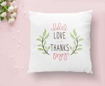 Love And Thanks Yaprak Desenli Dijital Baskılı Dekoratif Yastık Kırlent Kılıfı Realhomes