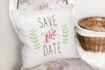 - K2096-2 - Realhomes  Save The Date Motifli Dijital Baskılı Yastık Kırlent Kılıfı Realhomes