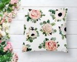 - K2098-1 - Realhomes Özel Tasarım Çiçek Temalı Dijital Baskılı Dekoratif Kırlent Kılıfı Realhomes