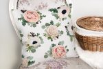 - K2098-2 - Realhomes Özel Tasarım Çiçek Temalı Dijital Baskılı Dekoratif Kırlent Kılıfı Realhomes