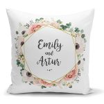 - K2099 - Realhomes Özel Tasarım İsimli Çiçek Desenli Dijital Baskılı Kırlent Kılıfı Realhomes