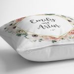 - K2099-3 - Realhomes Özel Tasarım İsimli Çiçek Desenli Dijital Baskılı Kırlent Kılıfı Realhomes