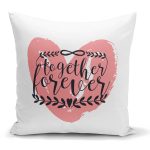 - K2102 - Realhomes Özel Tasarım Kalp Ve Yazılı Dijital Baskılı Modern Yastık Kılıfı Realhomes
