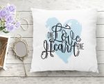 - K2103-1 - Realhomes Love Heart Yazı Desenli Dijital Baskılı Modern Yastık Kırlent Kılıfı Realhomes
