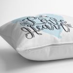 - K2103-3 - Realhomes Love Heart Yazı Desenli Dijital Baskılı Modern Yastık Kırlent Kılıfı Realhomes