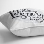Love Story Yazı Desenli Dijital Baskılı Dekoratif Yastık Kılıfı Realhomes