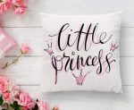 - K2109-1 - Realhomes Lıttle Prıncess Yazı Desenli Dijital Baskılı Dekoratif Yastık Kırlent Kılıfı Realhomes