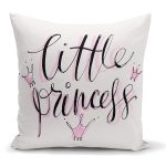 - K2109 - Realhomes Lıttle Prıncess Yazı Desenli Dijital Baskılı Dekoratif Yastık Kırlent Kılıfı Realhomes
