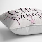 - K2109-3 - Realhomes Lıttle Prıncess Yazı Desenli Dijital Baskılı Dekoratif Yastık Kırlent Kılıfı Realhomes