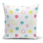 - K2115 - Realhomes  Renkli Puantiyeli Dijital Baskılı Dekoratif Kırlent Kılıfı Realhomes