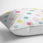 - K2115-3 - Realhomes  Renkli Puantiyeli Dijital Baskılı Dekoratif Kırlent Kılıfı Realhomes