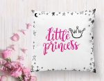 - K2120-1 - Realhomes  Lıttle Prıncess Yazı Desenli Dijital Baskılı Yastık Kırlent Kılıfı Realhomes