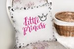 - K2120-2 - Realhomes  Lıttle Prıncess Yazı Desenli Dijital Baskılı Yastık Kırlent Kılıfı Realhomes